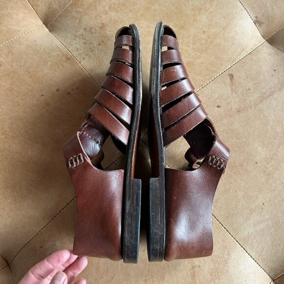 Leather Fisherman Sandals Brown Resort Vacation Italy Made women 9 Tommy Bahama - Picture 12 of 13